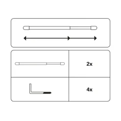 Vitragestange extra braun 40 cm
