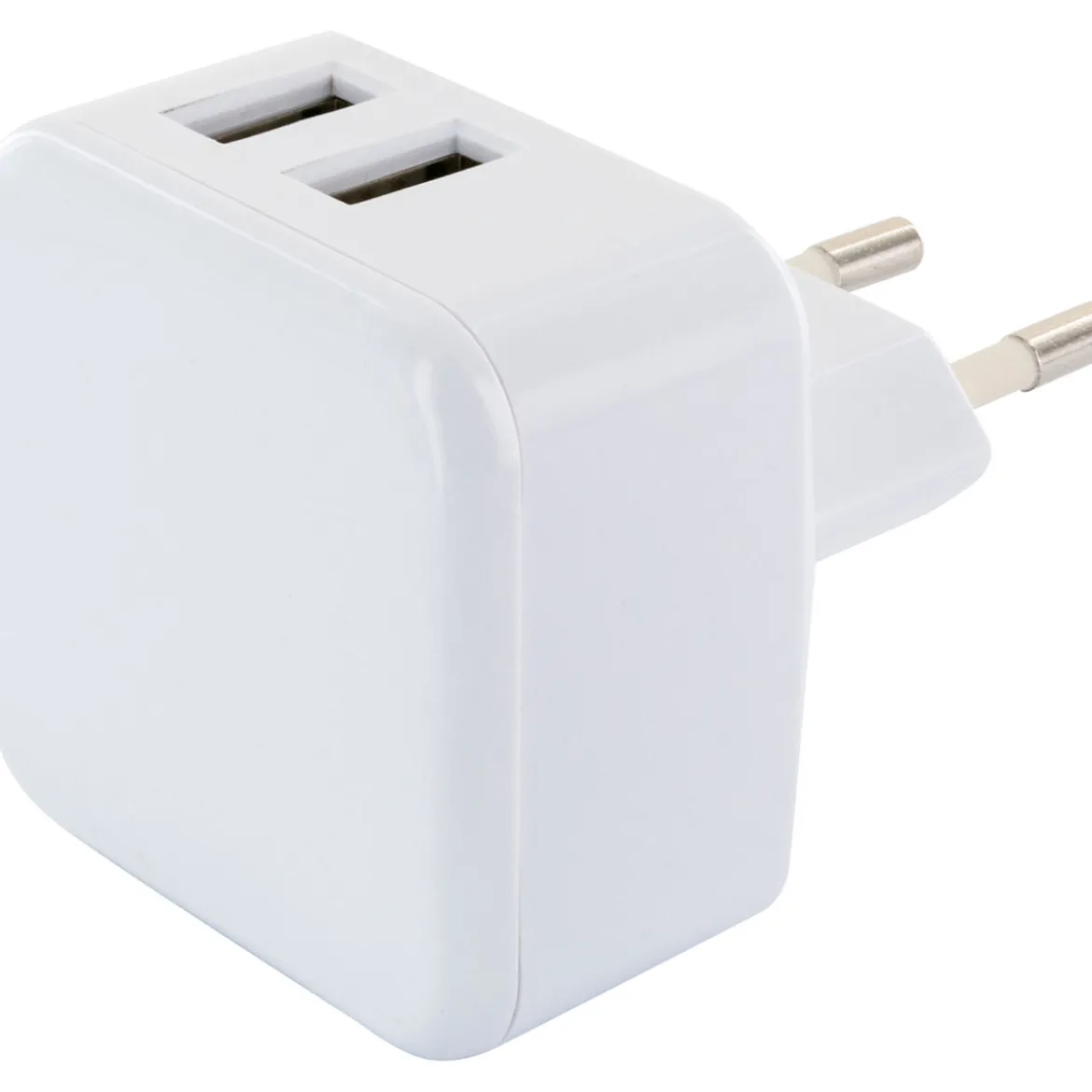 230 V Ladeadapter 2xUSB 2,4 A weiss
