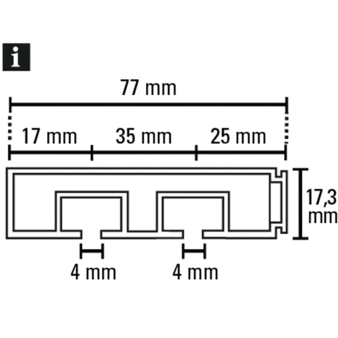 Vorhangschiene GE 2 150cm weiß