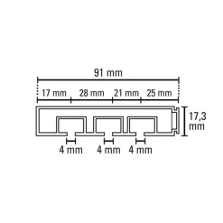 Vorhangschiene GE 3 150cm weiß