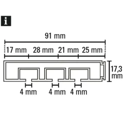 Vorhangschiene GE 3 210cm weiß