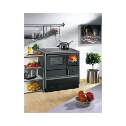 Wamsler Holzherd K 176 F/A-70 mit Fenster Abzug links 5 kW Herd Küchenherd schwarz