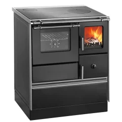 Wamsler Holzherd K 176 F/A-70 mit Fenster Abzug links 5 kW Herd Küchenherd schwarz