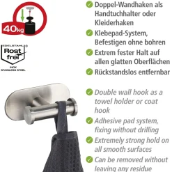 Wandhaken Duo Orea Matt Turbo-LockEdelstahl