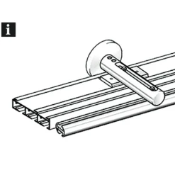 Wandtr. F. Kombi. Schiene+Innenl. aluminium