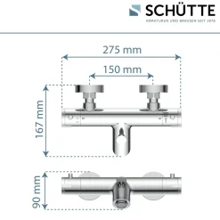 Wannenthermostat London, chrom, 1/2Verbruehschutz und Wassersparfunktion