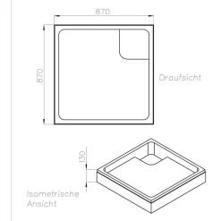 Wannenträger quadratisch 90x90 cm