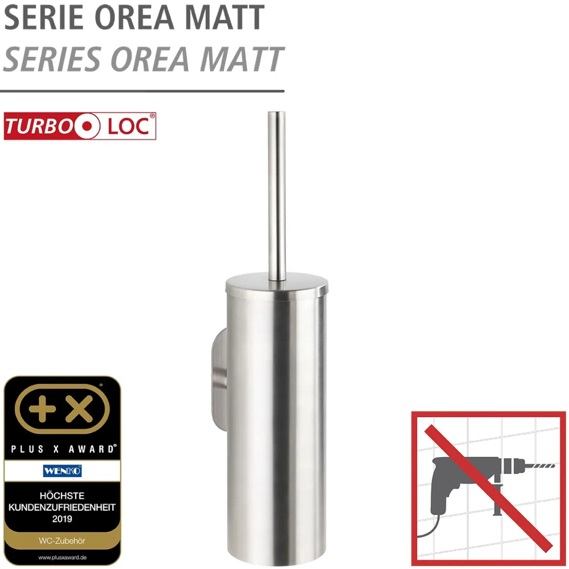WC-Garnitur Orea Matt geschlossenTurbo-Lock Edelstahl
