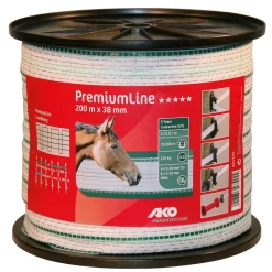 Weidezaunband PremiumLine 3,8 cm 200 m weiß-grün
