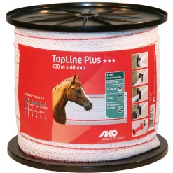 Weidezaunband TopLine Plus 200 m 40 mm weiß-rot