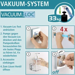 Wenko Haartrocknerhalter Quadro Befestigen ohne bohren Vacuum-Loc
