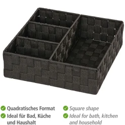 Wenko Organizer Adria schwarz 4 Fächer