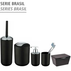 Wenko Schwingdeckeleimer Brasil L schwarz 6,5 L