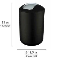Wenko Schwingdeckeleimer Brasil L schwarz 6,5 L