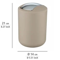 Wenko Schwingdeckeleimer Brasil S taupe 2 L