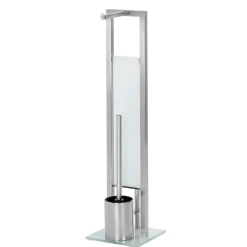 Wenko Stand WC-Garnitur Rivalta Edelstahl matt