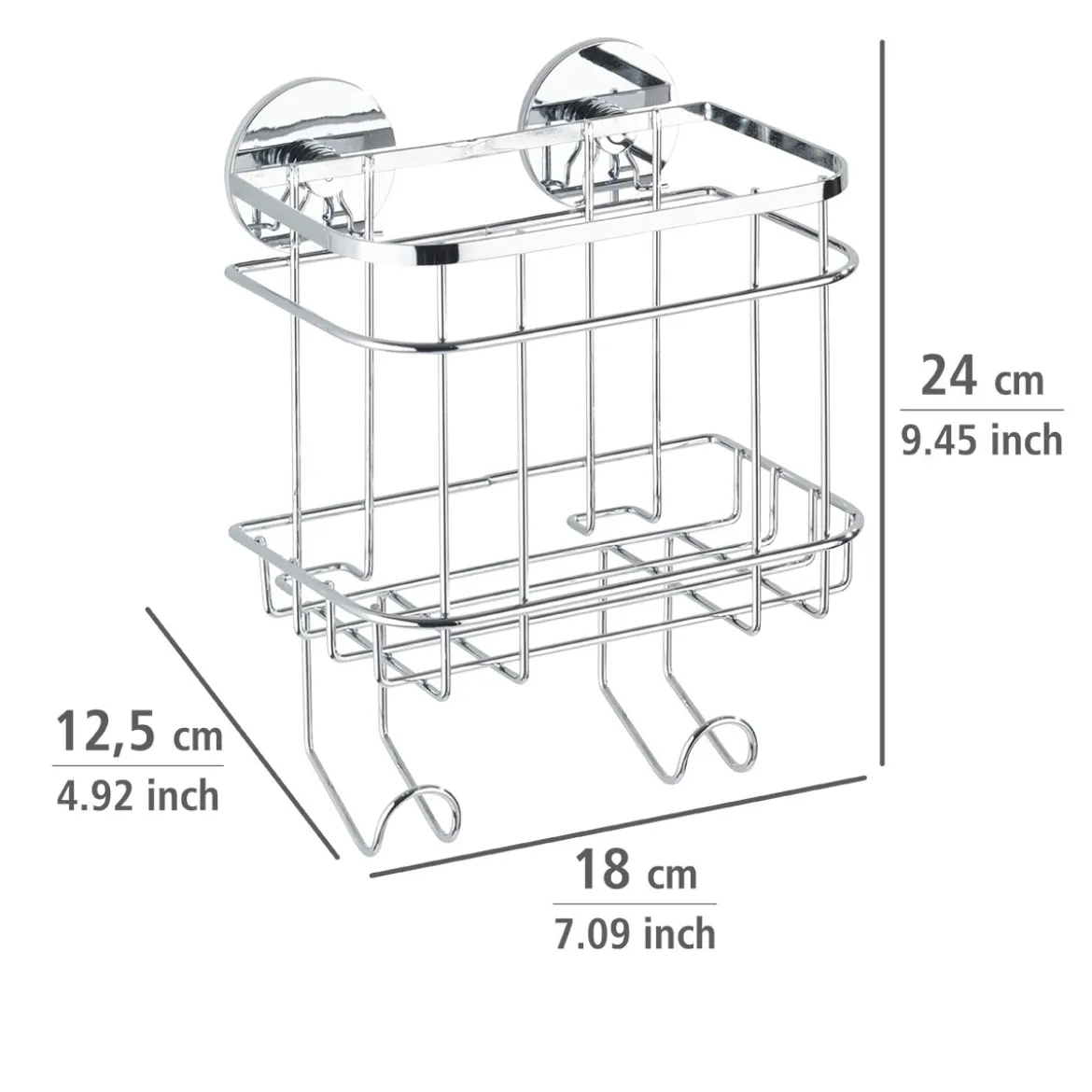 Wenko Turbo-Loc Wandkorb mit Haken