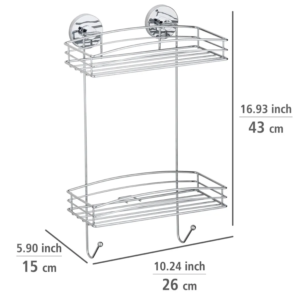 Wenko Vacuum-Loc Wandregal 2 Etagen