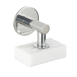 WenkoTurbo-Loc Edelstahl Magnetseifenhalter glänzend Seifenhalter mit Magnet und Turbo-Loc Wandbefestigung zum Ankleben