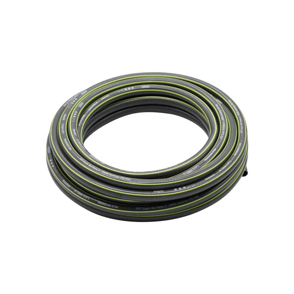 WingartGartenschlauch Standard grau mit grünen Streifen 1/2" 20 m mit Anschlüssen