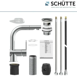 WT-Armatur London chrom mit HaarbrauseKeramikkartusche inkl.Push-Open-Garnitur
