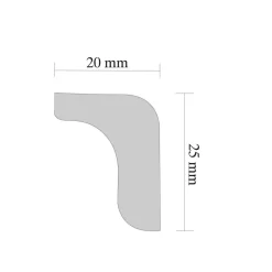 Zierleiste L 25 2,0 m weiß